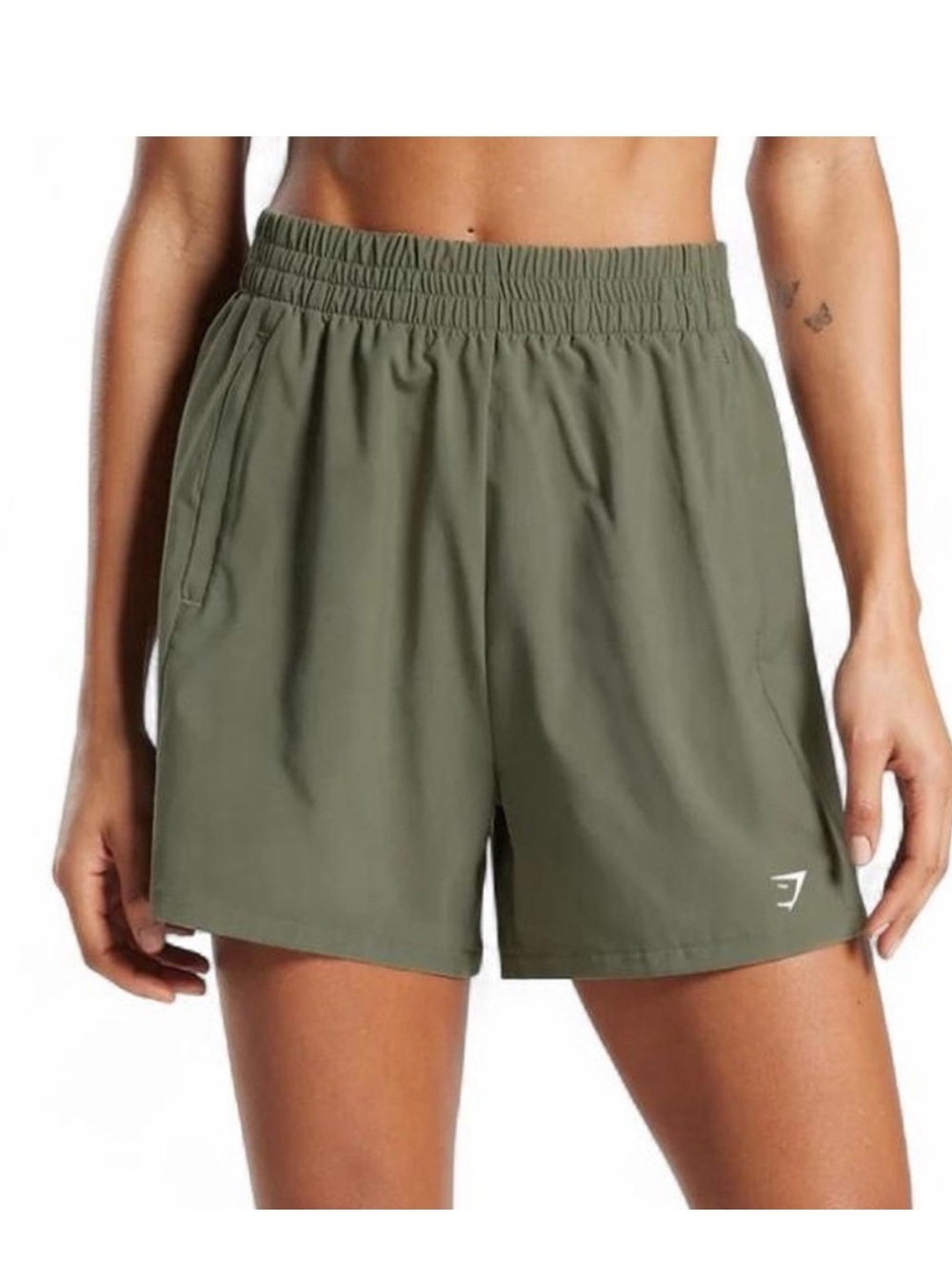 GYMSHARK Athletic Shorts Olive Green Size XL
